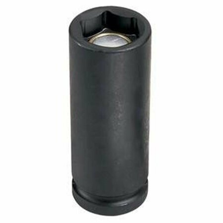 EAGLE TOOL US Grey Pneumatic 0.5 in. Drive x 12 mm Magnetic Deep Socket GY2012MDG